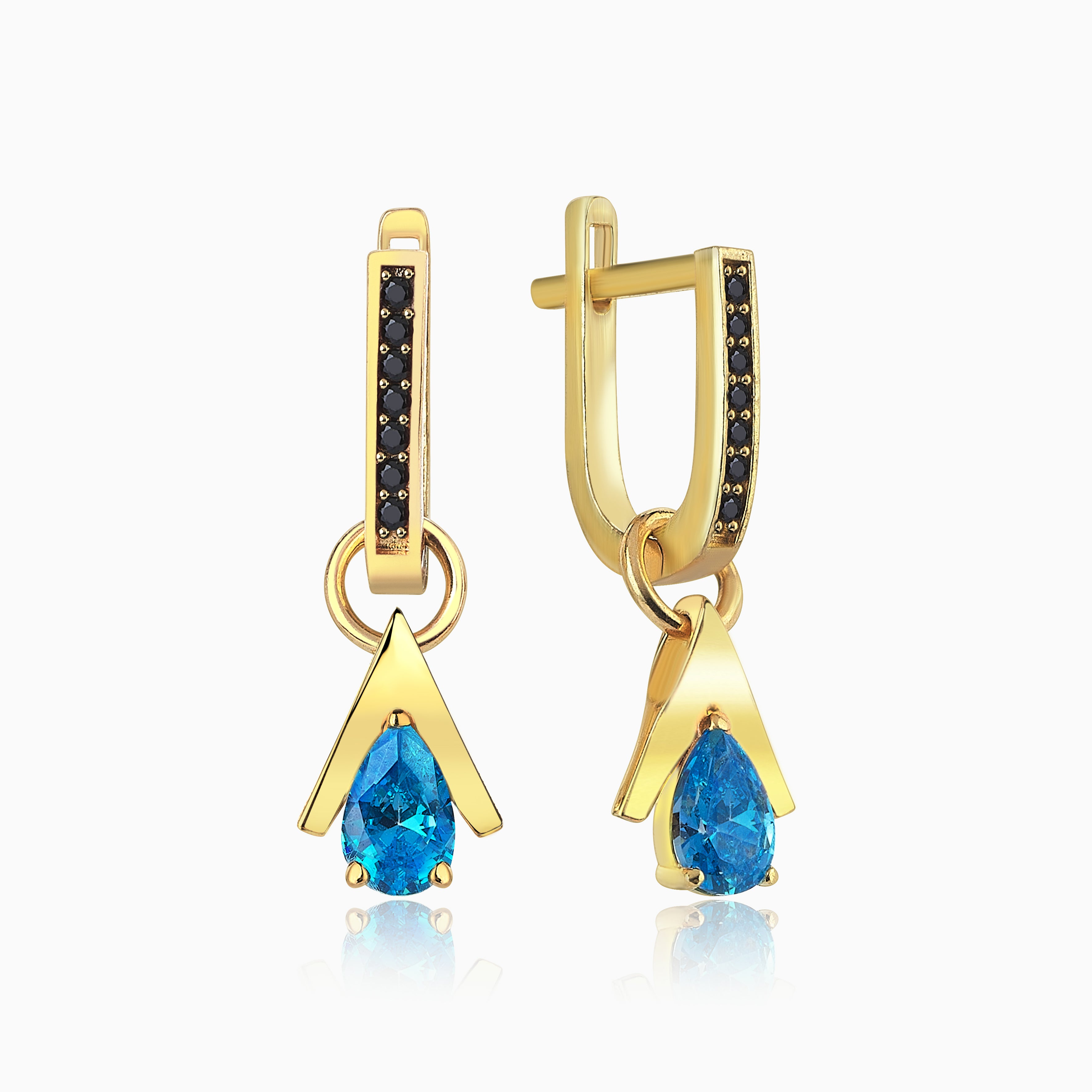 MINI LOGO BLUE EARRING