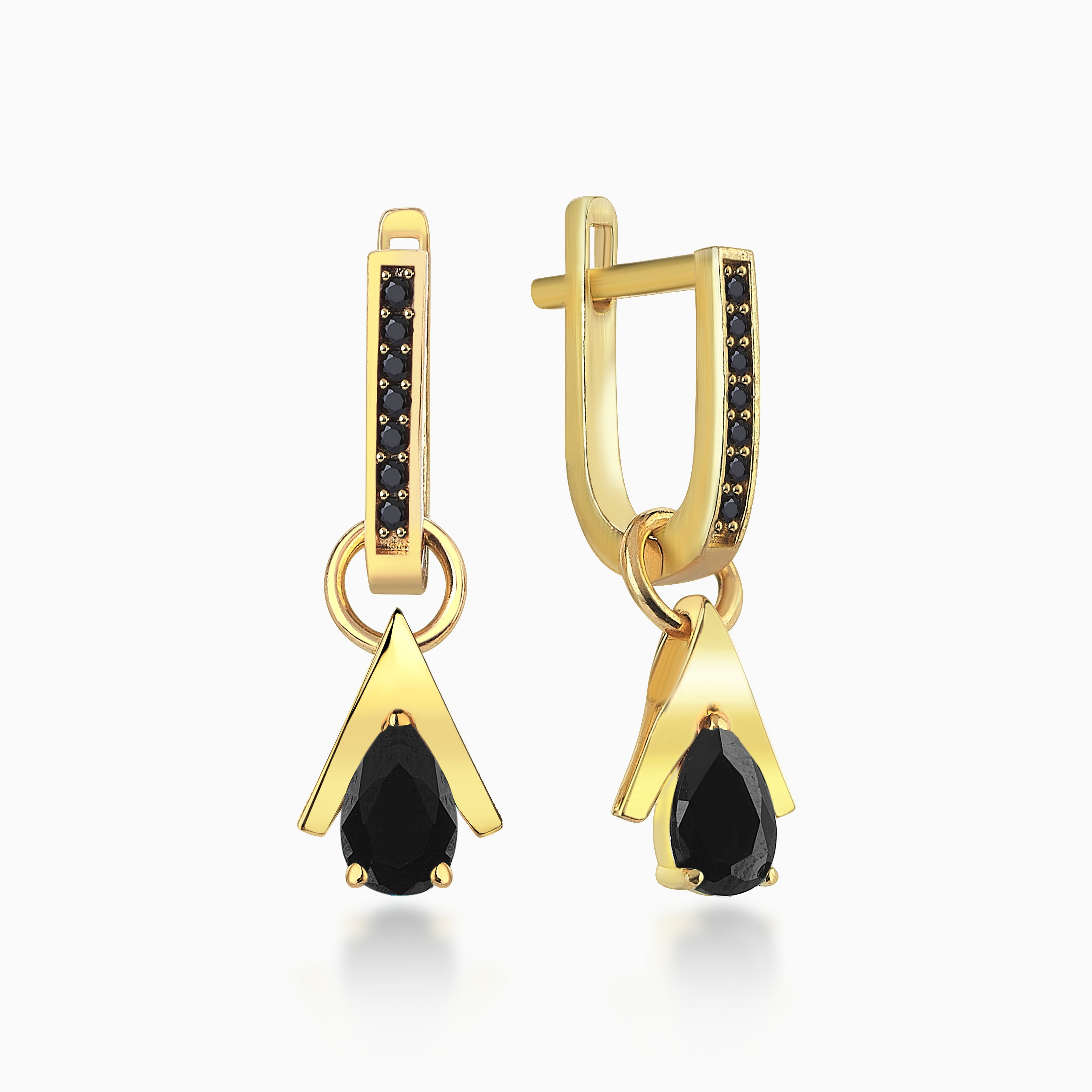 MINI LOGO BLACK EARRING