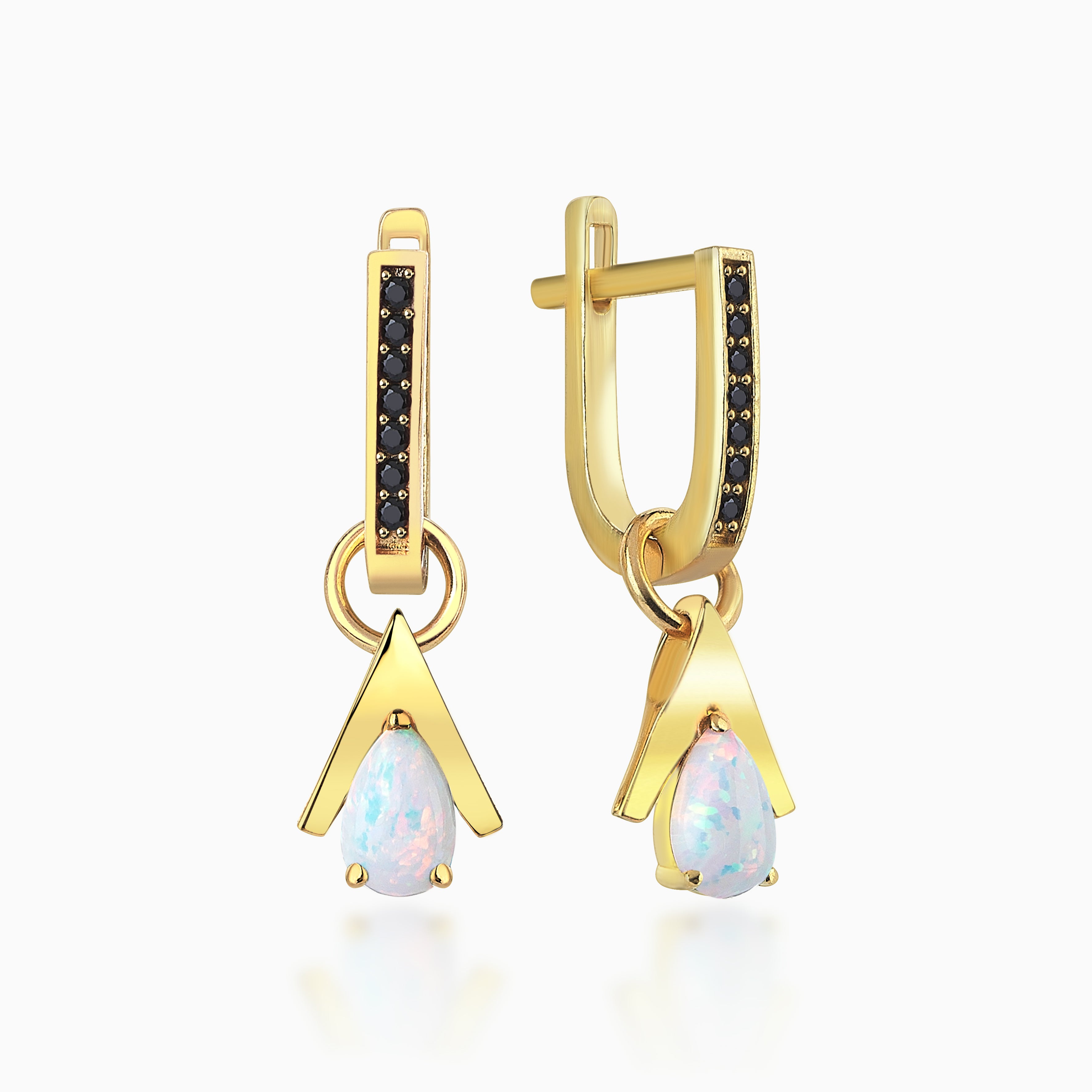 MINI LOGO WHITE EARRING