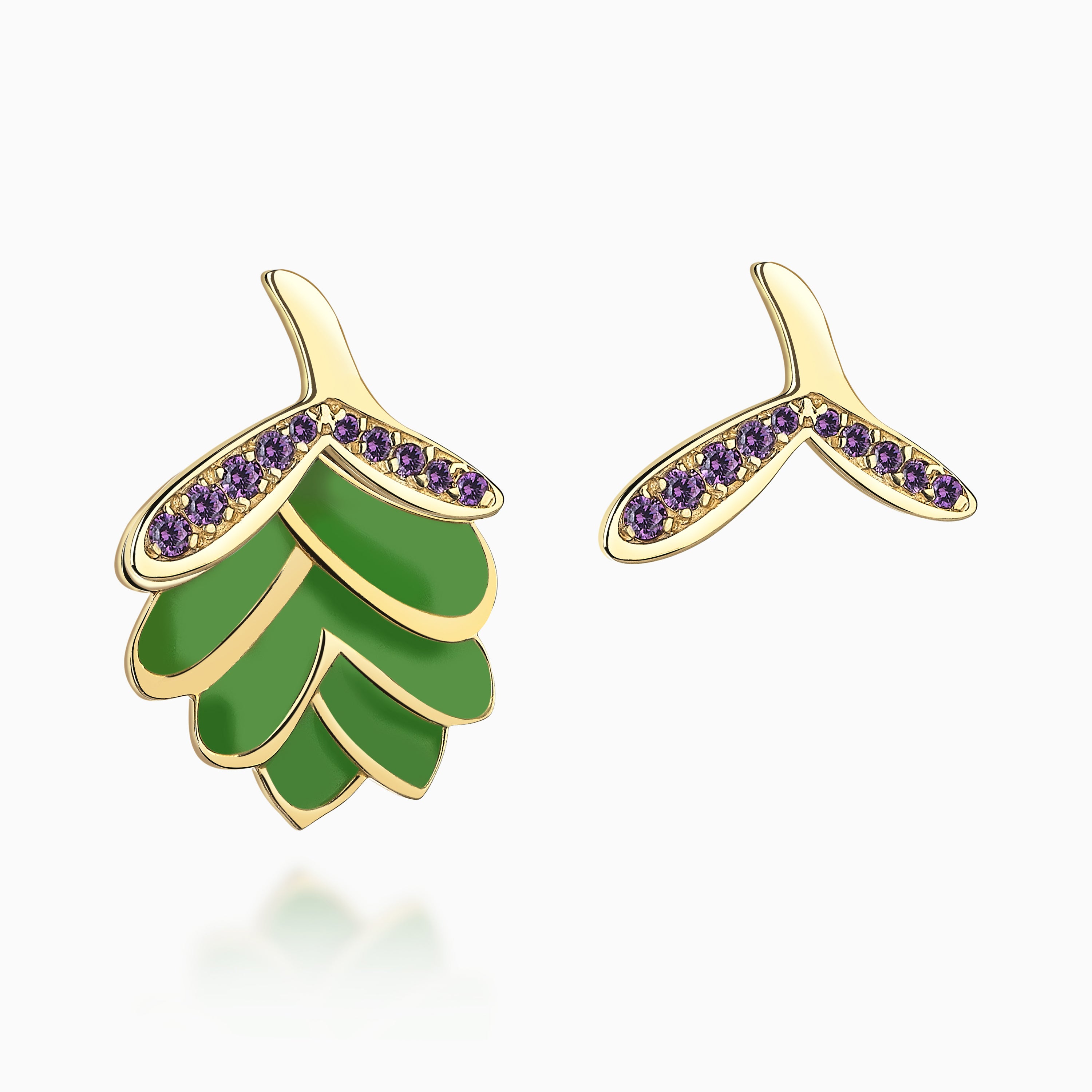 BRIZA MEDIA EARRING - ENAMEL & STONES